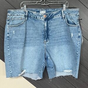 Ava‎ & Viv High Rise Bermuda Distressed Denim Shorts